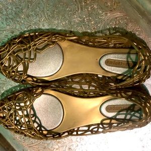 Melissa + Campana Gold Jelly Flats